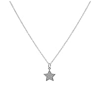 jewellerybox Sterling Silver Frosted Star Pendant Necklace