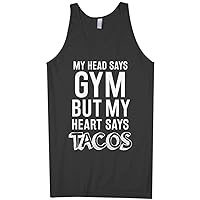 Threadrock Men's Head Says Gym But Heart Says Tacos Tank Top