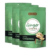 Bali's Best Ginger Chews - Spicy Original Ginger Flavor (3 Pack) 100% Real Ginger, Sweet Spicy Chewy Ginger Candies, 3x 5.08oz 144g Bags, Great snacks for sharing and gift baskets