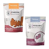 Mesophilic Starter Bundle | Includes Mesophilic Cheese + Heirloom Yogurt Starter Culture | No Yogurt Maker Required, Cultures at Room Temperature | Yogurt & Cheesemaking DIY Kit