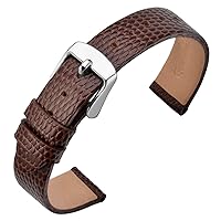 ANNEFIT Women's Leather Watch Band 10mm 12mm 13mm 14mm 15mm 16mm 18mm 20mm, Lizard Grain Slim Thin Replacement Strap