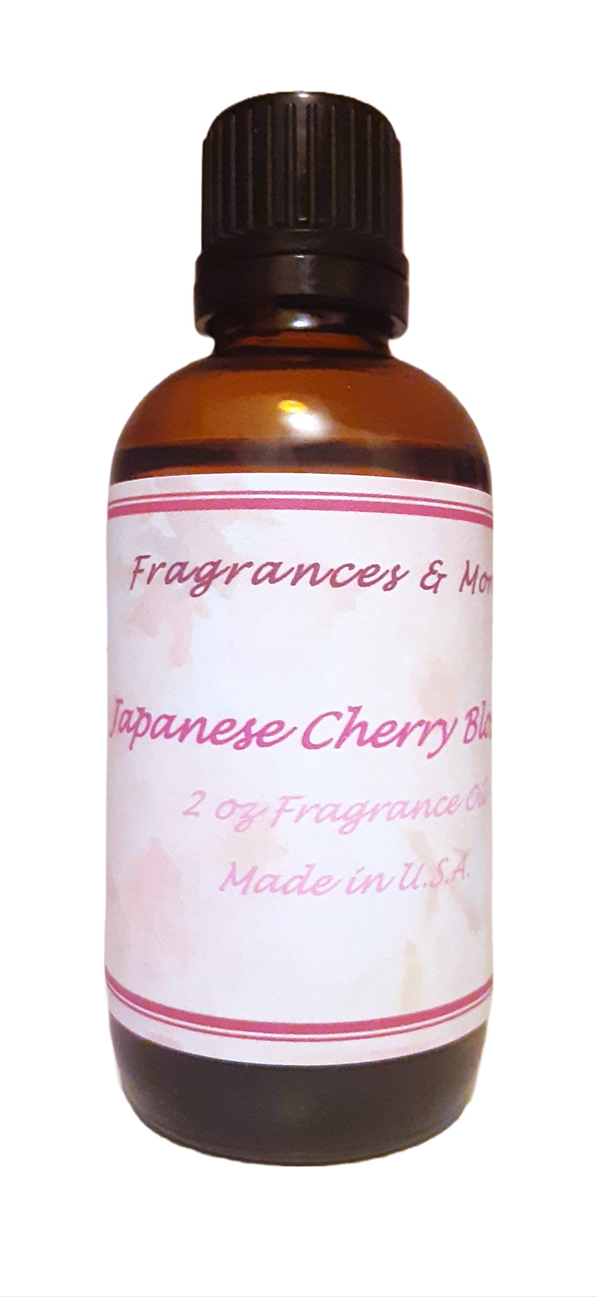 Fragrances & More Japanese Cherry Blossom Scented Oil-Premium Fragrance Oil for Soap Candle Making, Bath Body Products, Home Office Scents & Diffuser Aromatherapy - 2oz (60ml) Amber Glass Bottle