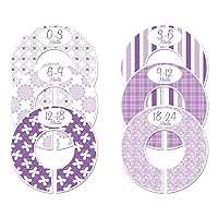 6 Baby Girl Nursery C134 Clothing Size Closet Dividers Purple Theme