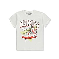 Brooklyn Vertical Boys' S/S Drip T-Shirt - White, 10-12