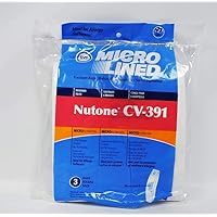 Nutone Central Vacuum Bags for Model 391 Microlined for FastNEasy Vacuuming, Amazing Filtration, & Impeccable Durability - Get Top Indoor Air Quality, Better Personal Health (Pack of 3)