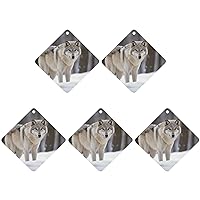 Car Air Fresheners 6 Pcs Hanging Air Freshener for Car Wolf in The Snow Aromatherapy Tablets Hanging Fragrance Scented Card for Car Rearview Mirror Accessories Scented Fresheners for Bedroom Bathroom