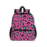 Preschool Kids Backpack, Leopard Pattern Pink Black Blue Mini Bookbag Kindergarten Nursery Bags for Boys Girls Toddler