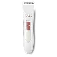 Andis 24630 Women's Personal Electric Trimmer - Detachable Stainless-Steel Blade - for Legs, Underarms Hair Removal - Rechargeable Cordless Slim Design - 6-Piece Kit, White