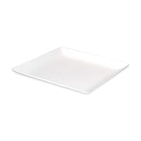 210BCHIC180 - Square Disposable Dinner Plates - Heavy-Duty Plates - Microwaveable Sugarcane Compostable 100% Natural - Bio n Chic White Sugarcane Plate - 7 x 7in - 100 pcs