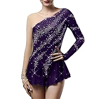 A-Line Sexy Figure Skating Dress Long Sleeve Boat Neck Short/Mini Spandex Mesh Cocktail Dress with Sequin 2024