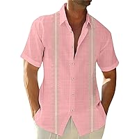 Shirts for Men, Men's Hawaiian Floral Print Shirts Casual Short Sleeve Button Down Tropical Holiday Beach Shirts