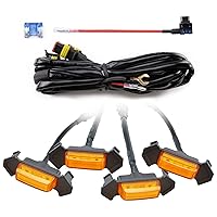 Car Accessories, 4PCS LED Front Grille Raptor Lights with Fuse & Wiring Harness, Compatible with 2016 2017 2018 2019 Toyotaa Tacoma TRD Pro (Amber)