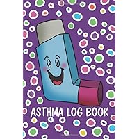 Asthma Log Book: Record and Monitor PEF Symptoms Triggers and Medication Treatment at Home - Cute Inhaler Purple (HL 6
