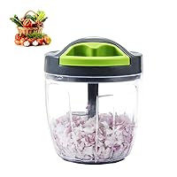 ZHANG XIAO QUAN SINCE 1628 Portable Manual Vegetable Chopper, Hand Pull String Vegetable Garlic Mincer Onion Cutter for Veggie, Peppers, Tomatoes, Ginger, Fruits, Nuts, 3.6 Cup(900ml) Food Chopper