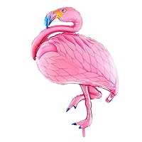 30 Inch Flamingo Balloons Animal Mylar Foil Decor Balloons for Baby Shower Bridal Shower Birthday Party Hawaiian Luau Party | Air Filling Only (Pink)