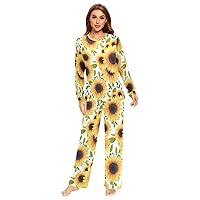ALAZA Sunflower Pattern Couples Matching Pajamas Sets