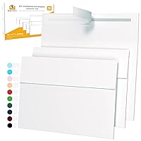 5x7 Envelopes for Invitations - 110 White Envelopes for 5x7 Cards - A7 - (5 ¼ x 7 ¼ inches) - Perfect for Weddings, Graduation, Baby Shower - 120 GSM - Peel, Press & Self Seal - Square Flap