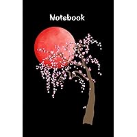 Midnight Moon and Cherry Blossoms: Notebook of the Charm and Beauty of Sakura at night, 6x9 inches with 100 lined pages.