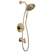 Delta Faucet Saylor 17 Series Gold Tub and Shower Faucet Combo with In2ition 2-in-1 Shower Head with Handheld Spray, Bathtub Faucet Set, Tub Faucet, Champagne Bronze T17435-CZ-I (Valve Not Included)