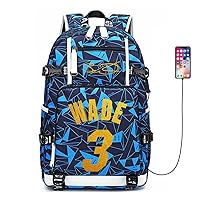 FANwenfeng Basketball Player W-ade Multifunction Backpack Travel Daypacks Fans Bag for Men Women (Style 17)