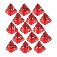 D4 Dice, 15pcs Mini Red Dice Set D4 4 Sided Dice 2cm Role Playing Dice Transparent Polyhedral Game Dice for Family Friends Party Table Games Toys