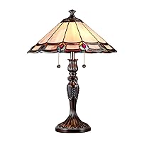Dale Tiffany TT101081J Aldridge Peacock Table Lamp, Antique Bronze