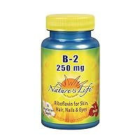 Nature's Life Vitamin B-2, 250 | Riboflavin for Skin, Hair, Nails and Metabolism Support | Non-GMO, 50 VegCaps | Pack of 2
