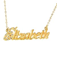 Elizabeth Personalized Name Necklace 18K Gold Plated Necklace - Jewelry Gift Women, Girlfriend, Mother, Sister, Friend