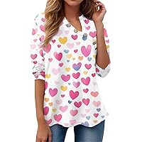 St. Patrick's Day Women Plus Size Tunic Tops Fashion Holiday Print Button Up Long Sleeve Shirts Sexy Tees Blouses