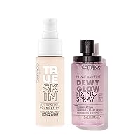 Catrice | True Skin Foundation 01 & Prime & Fine Dewy Glow Spray Bundle | Full Coverage Makeup | Vegan & Cruelty Free