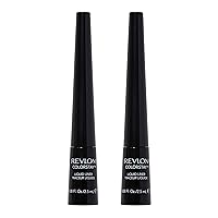 Revlon Liquid Eyeliner, ColorStay Eye Makeup, Waterproof, Smudgeproof, Longwearing with Ultra-Fine Tip, 251 Blackest Black, 0.08 Fl Oz (Pack of 2)