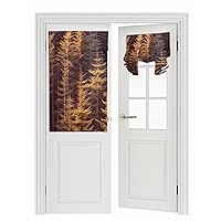 Spring Summer Forest Blackout Door Curtain Panels,Privacy French Front Patio Sidelight Door Thermal Insulated Tie Up Shade Rod Pocket Window Draperies Nature Orange Tree Nature Scenic 26