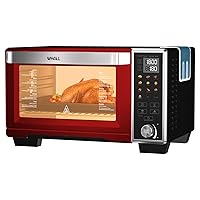 whall Toaster Oven Air Fryer, Max XL Large 30-Quart Smart Oven,11-in-1 Countertop with Steam Function,12-inch Pizza,6 slices of Toast, 4 Accessories Included, Stainless Steel /1700W/BLACK