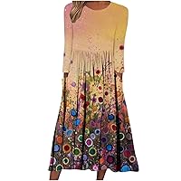 Flowy Dresses for Women, Women's Casual Fashion Floral Print Long-Sleeve V-Neck Swing Dress