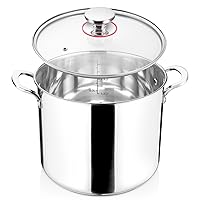 12 Quart Stock Pot 18/10 Stainless Steel Cooking Pot with Lid Large Soup Pot