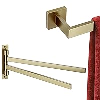 KOKOSIRI 16 Inch Hand Towel Holder Bath Towel Bar Swivel Towel Bar Swing Out Towel Holder Swivel Brushed Gold B4003BG-L16+B5007BG-A2