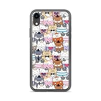 iPhone XR Case Kawaii Cat Clear Cute & Funny Cat Pattern Bumper Protective Case for Apple iPhone XR Flexible TPU Silicone Shockproof Pet Kitty Cats Cover