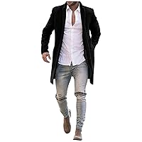 Men's Winter Trench Coat Long Jacket Casual Breasted Warm Business Work Overcoat Suits Outwear Jumper Plus Size