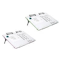 Slant Board - Adjustable, Portable Workstation with Magnetic WhiteBoard and 22° Working Surface for Optimal Writing and Reading, Pack of 2, Green, Pink