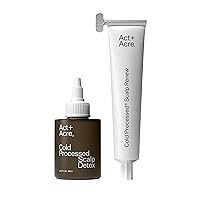 Act+Acre Cold Processed Vitamin E Scalp Detox Oil and BHA Salicylic Acid Scalp Exfoliator - For Dandruff and Dry Itchy Scalp - Hair Growth Treatment for Thinning Hair - Scalp Exfoliating Mask for Itch
