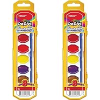 Cra-Z-Art Washable Watercolors with Brush, 8 Colors, 1 Tray (10651) (Pack of 2)