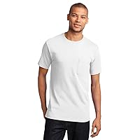 Port & Company Mens Tall Essential T-Shirt with Pocket, White, X-Large Tall