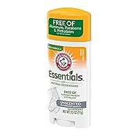 Essentials Deodorant- Unscented- Solid Oval- Made with Natural Deodorizers- Free From Aluminum, Parabens & Phthalates, 2.5 Oz