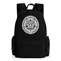 Occult Sign Skull Goat Laptop Backpack Lightweight Travel Shoulder Bag Casual Daypack for Men Women