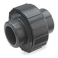 NDS U-2000-S PVC Pipe Fitting, 2-Inch Slip Union, Schedule 80, EPDM O-ring, Gray