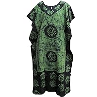 Indian Cotton Batik Bohemian Long Caftan/Kaftan Dress