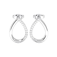 9K White Gold 100% Natural Round Brilliant Cut Diamonds Stud Earring | Luxury Jewelry Gifts for Women