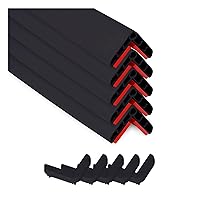 Wall Corner Guard Edge Protector, 1x1x36 inch Baby Proofing Corner Guards | Self-Adhesive Furniture Edge Strips for Home & Office (5 Pack, Black)