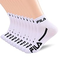 Fila Men's Racing Striped Quarter Ankle Socks, Mens Athletic Socks, 10 Pack