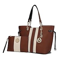 MKF Collection by Mia K. MKF-X506COG Holland Tote with Wristlet Pouch, Cognac